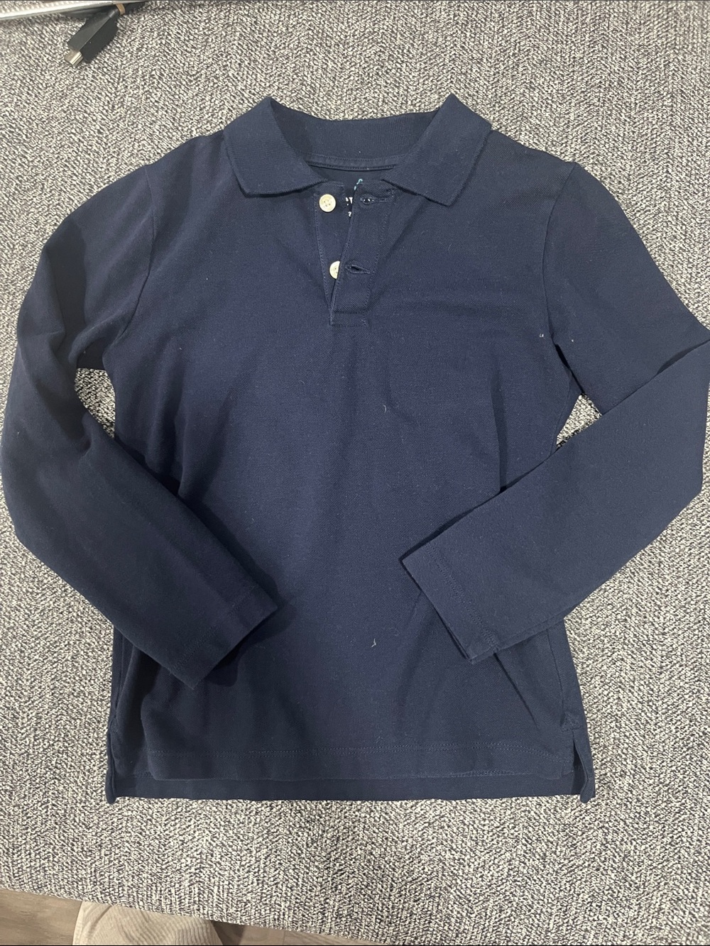 Crewcuts navy long sleeve polo shirt size 6-7 great condition